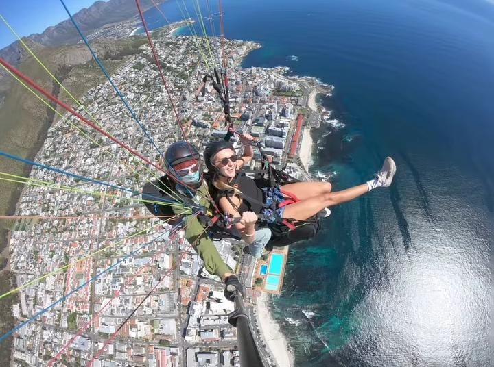 Tandem paragliding launch Signal Hill Cape Town