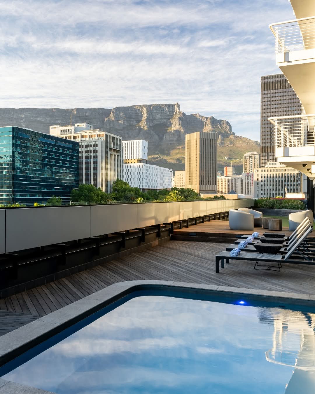 Pool Deck with Table Mountain Backdrop