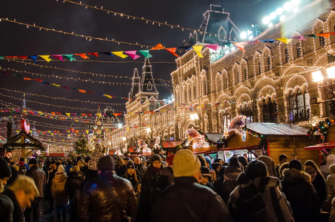 Festive Christmas Market Lights